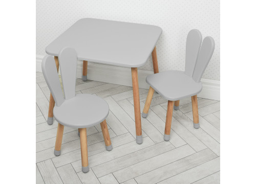 Комплект ARINWOOD Зайчик Сірий (столик+2 стільця) 04-025GREY+1
