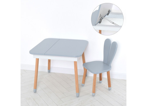 Комплект ARINWOOD Зайчик Desk з ящиком Сірий (столик + стілець) 4-025GREY-DESK