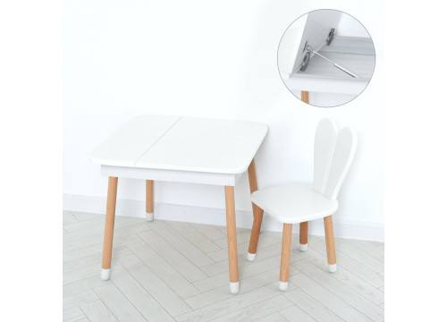 Комплект ARINWOOD Зайчик Desk з ящиком Білий (столик + стілець) 4-025W-DESK