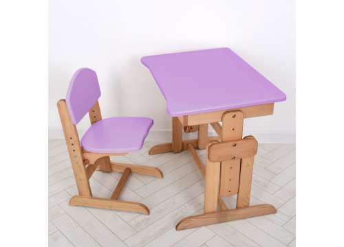 Комплект парта ARINWOOD Совенок Бук Фиолетовий Парта и стул регулируемые 04-031VIOLET